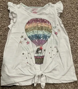 Isaac Mizrahi Ragazze Taglia L 10-12 Set 2 Pezzi Camicia Pantaloncini Palloncino Stelle Paillettes Nodo - Foto 1 di 6