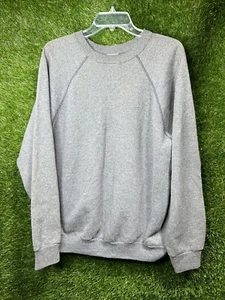 VTG Tultex Solid Blank Dark Grey Sweatshirt Blend Size Large Rare - Picture 1 of 9