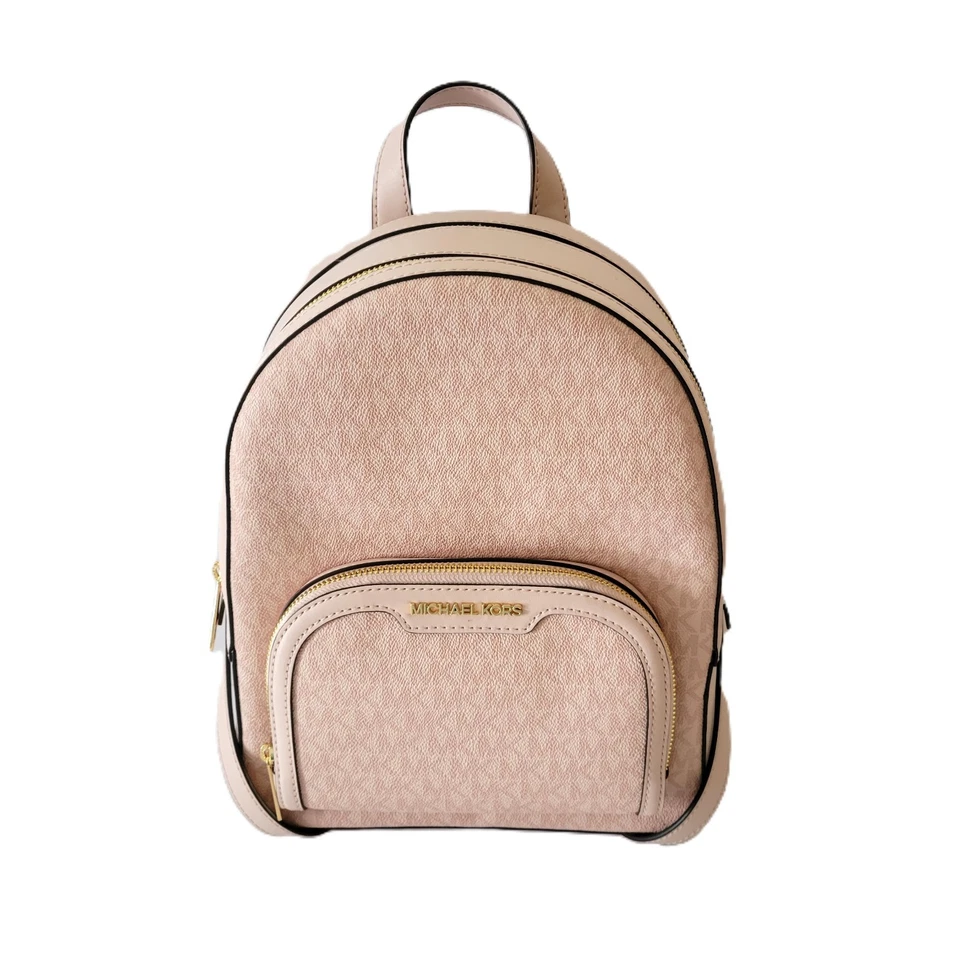 Mochila Michael Kors Jaycee bolso com zíper médio MK blush em pó - Imagem 1 de 4