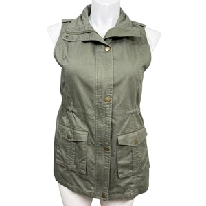 Gilet utility Market & Abete verde oliva donna taglia grande vita con coulisse - Foto 1 di 9