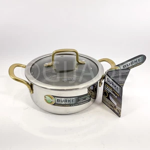 David Burke Tri-Ply 3-qt Ceramic Stainless Steel  Non-stick Gold Tim - Picture 1 of 9