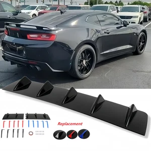 For Chevrolet Camaro SS Rear Diffuser Bumper Lip Spoiler Splitter 5 Fins Glossy - Picture 1 of 14