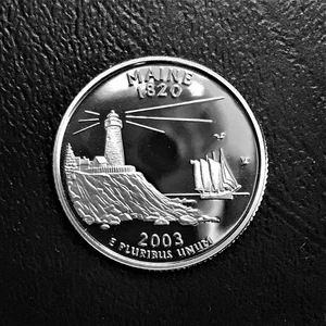 2003 S Proof Maine State Quarter aus Original Proof Set - Bild 1 von 2