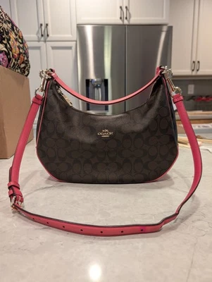 Bolso Bandolera Coach Harley Hobo - Acentos Rosa Caliente Foto 1 de 4