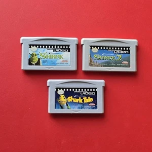 Game Boy Advance Video: Shrek 1 2 Shark Tale Movies Game Boy Advance Lot 3 Games - Picture 1 of 11