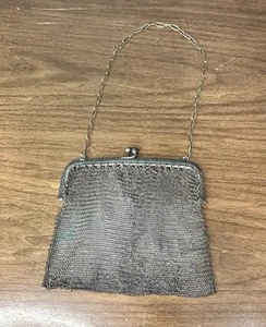 Antique Mesh Bag Evening Bag Coin Purse Chainmail Art Nouveau 1910s 1920s - Picture 1 of 7