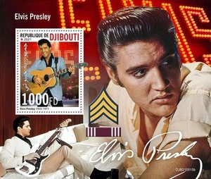 Djibouti - Artista 2021 Elvis Presley - Hoja de recuerdo de estampillas - DJB210515b - Imagen 1 de 1