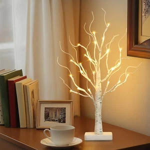 Lighted Birch Tree Battery Powered Tabletop Tree Decorations for Home Mantle ... - Picture 1 of 9