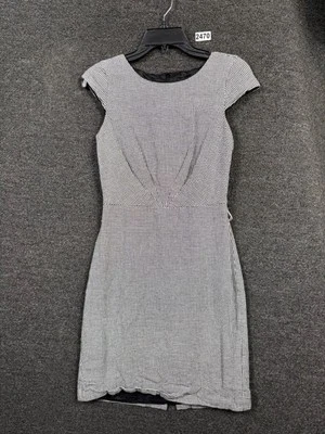 J.Crew 365 Sheath Dress Mini Womens Size 0 Black White Houndstooth Linen Blend  - Image 1 of 4