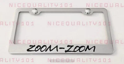 Marco de matrícula de acero inoxidable Zoom Zoom Mazda libre de óxido con tapas de pernos Foto 1 de 3