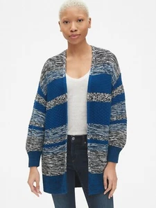 Gap Damen Mix Strick blau gestreift Cocoon Cardigan Pullover Gr. S Small Neu mit Etikett - Bild 1 von 4