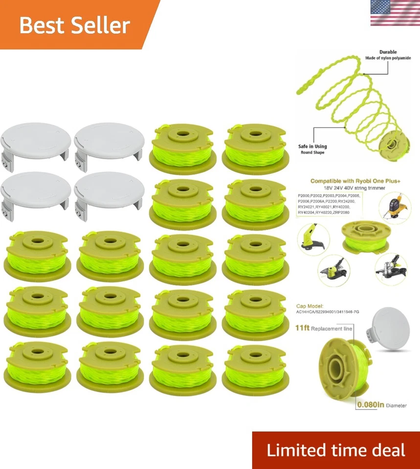 String Trimmer Spool Replacement for Ryobi 18V-40V Cordless Trimmers 11ft - Image 1 of 4