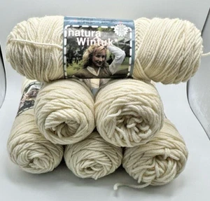 Lote de 6 madejas Natura Wintuk hilo vintage en crema marfil "FISHERMAN" 3,5 OZ - Imagen 1 de 7