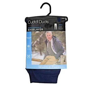 Pantalones térmicos Cuddl Duds Performance capa base waffle para hombre XXL (44-46) azul marino - Imagen 1 de 6