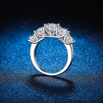 3.6ct D VVS1 Moissanite Ring for Women 925 Sterling Silver Eternity Band Wedding - Image 1 of 4