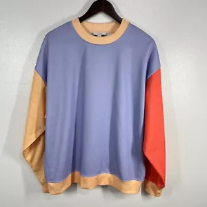 Topshop Color Block Sweatshirt Pullover Crew Neck Casual Comfy Top Small - Picture 1 of 9