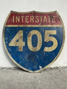 Retired Interstate 405 Sign - Circa 1961 Certification Marker California 1-405 - Picture 1 of 3