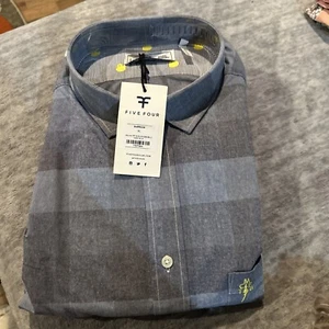 Five Four NEW Men Immanuel Long Sleeve Plaid Shirt with Front Pocket Sz XL - Picture 1 of 4