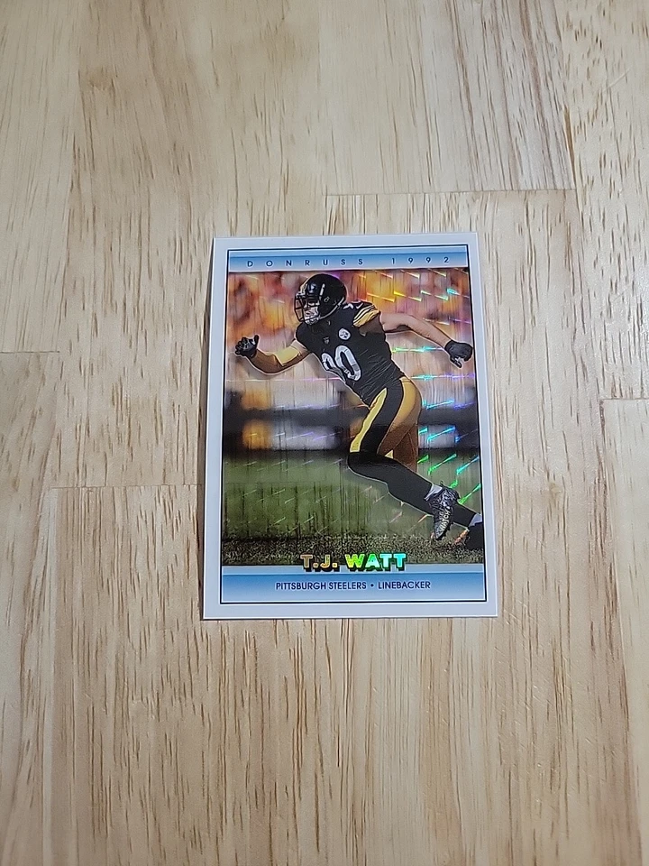 2022 Clearly Donruss TJ WATT Holo Mosaic 1992 Retro #92-20 Steelers SSP - Image 1 of 4