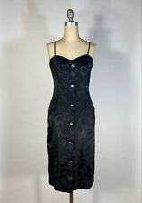 Vintage late 1980's fancy spaghetti strap little black LBD COCKTAIL dress size 8
