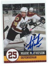 Mark Matheson Signed 2011/12 Chicago Wolves Team Issued Card
