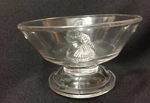 EAPG Richards & Hartley Actress Cameo Medallion Clear Footed Compote Sauce Dish - Picture 1 of 3