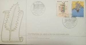 L) 1988 BRAZIL, CENTENARY OF ABOLITION OF SLAVERY, MAP, NATURE, FDC, XF - Picture 1 of 1
