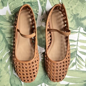 MADEWELL NWD Women's The Greta Desert Camel Unlined Ballet Flat sz 6.5 NQ312 - Imagen 1 de 9