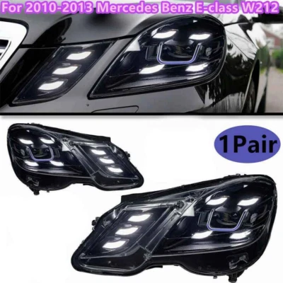 For Mercedes-Benz E-Class W212 2010-2013 Projector Head Lamp Pair Led Headlights - Image 1 of 4
