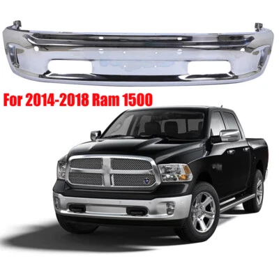 For 2014-2023 Ram 1500 Front Bumper Face Bar w/ Sensor & Fog Light Holes Chrome - Image 1 of 4