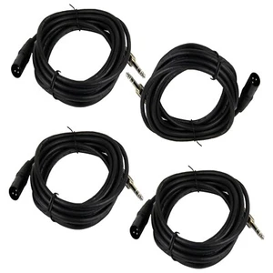 4-Pack 15FT XLR 3-Pin Male Cable to 6.35mm 1/4" Stereo Mono Shielded Cables Cord - Picture 1 of 13