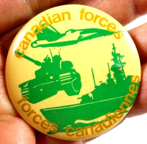 vintage Canada Canadian Forces Canadiennes military pin button tank plane ship - Picture 1 of 4
