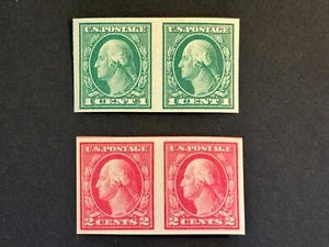 U.S. Scott #481 / #482 - Set - Washington Imperforate Pairs - MH OG - Picture 1 of 3