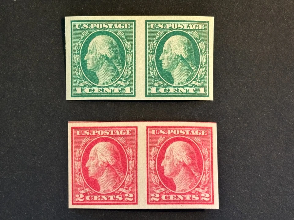U.S. Scott #481 / #482 - Set - Washington Imperforate Pairs - MH OG - Image 1 of 3