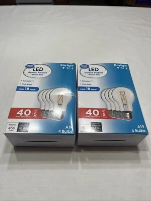 Great Value LED General Purpose Medium Base Daylight Dimmable A19 40W 8 Bulbs - Image 1 of 4