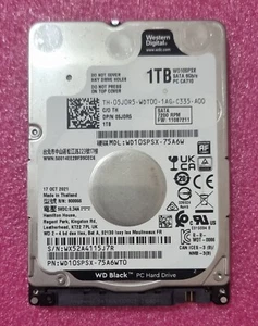 Western Digital Black 1TB 2.5 HDD SATA 7mm WD10SPSX 7200rpm Hard Disk Laptop Pc - Photo 1/1