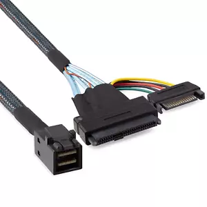 CABLECREATIONS SFF8643 to SFF8639 U.2 CABLE 1.65FT/0.5M CONNECT NVME SSD TO HOST - Picture 1 of 5