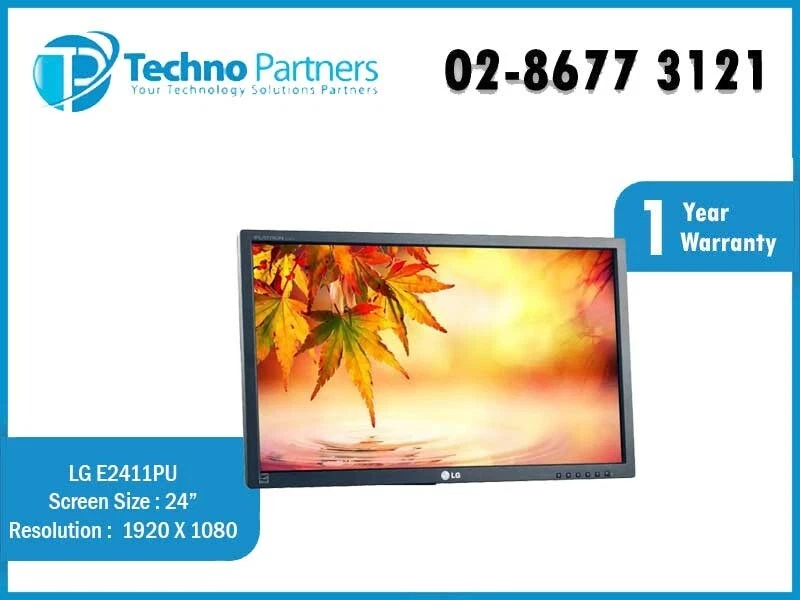 LG 24" FLATRON E2411PU FHD LCD Monitor Without Stand VGA DVI WRNTY - image 1 of 3
