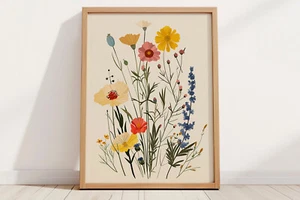 ✅ Wildblumen Illustration Fine Art Poster Wandbild Kunstdruck 30x40cm NEU - Bild 1 von 1