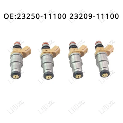 Inyector de combustible nuevo 4 piezas 23250-11100 23209-11100 para Toyota Paseo 1,5 L 1992-1995 Foto 1 de 4