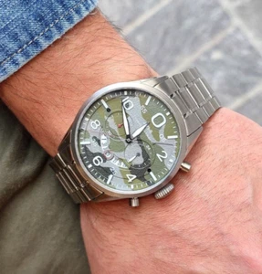 Orologio AVI-8 Camouflage AV-4031-12 HAWKER HARRIER II,Cronografo Stile Militare - Picture 1 of 9