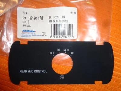 1992-1999 C/K 1500-2500 SUBURBAN AC DIAL CONTROL FACE PLATE NEW OEM GM 16191478 - Image 1 of 4