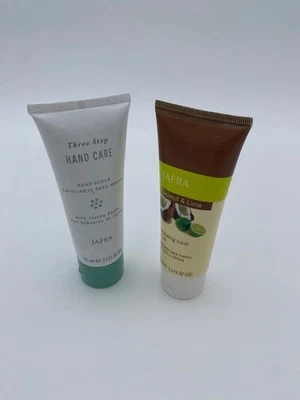 Jafra Pair of Two Different Hand Scrubs - Coconut/Lime & 3-Step Hand Care - New - Image 1 of 4