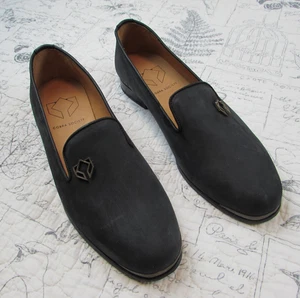 Cobra Society eleganter schwarzer Damen-Loafer aus Nubukleder US 8 Logo - Bild 1 von 10