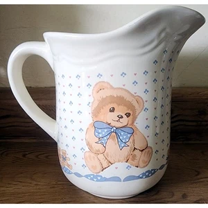 Tienshan Theodore Bear Pitcher / Utensil Holder Country Teddy Vintage See Pic - Picture 1 of 11