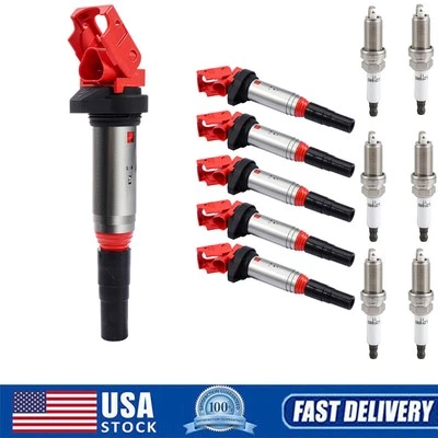6x Bobinas de encendido UF667 y bujías de iridio para BMW 328i xDrive 3,0 L 2009-13 Foto 1 de 4