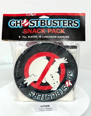 De colección - 1984 - Cazafantasmas - Paquete de bocadillos de papel - Platos y servilletas - Sellado Foto 1 de 2