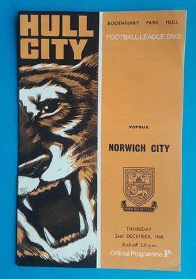 Hull City v Norwich City 1968 - 1969 football programme 26/12/68 - Image 1 of 2