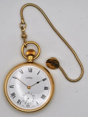 Roamer Gold plated pocket watch in Near mint condition Unitas Movement - Image 1 of 4