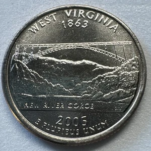 2005 D West Virginia State Washington Quarter Uncirculated From Bank Roll - Picture 1 of 2